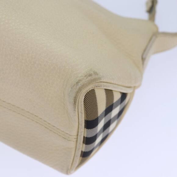 Burberry Shoulder Bag Leather Cream Silver - Picture 9 of 16